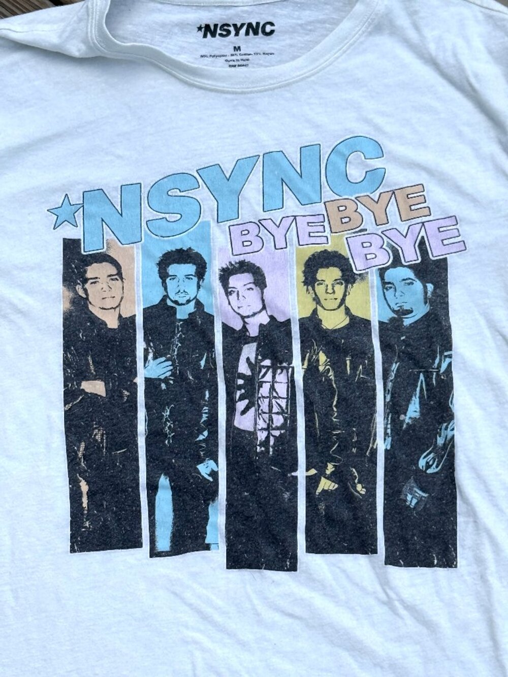 NSYNC Bye Bye Bye Band Tee Y2K Pop Revival Baby Tee Graphic Medium 3753